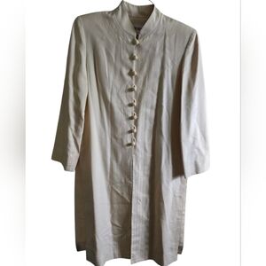 Vintage Tom and Linda Platt Ivory Silk Duster Coat (or longline jacket)